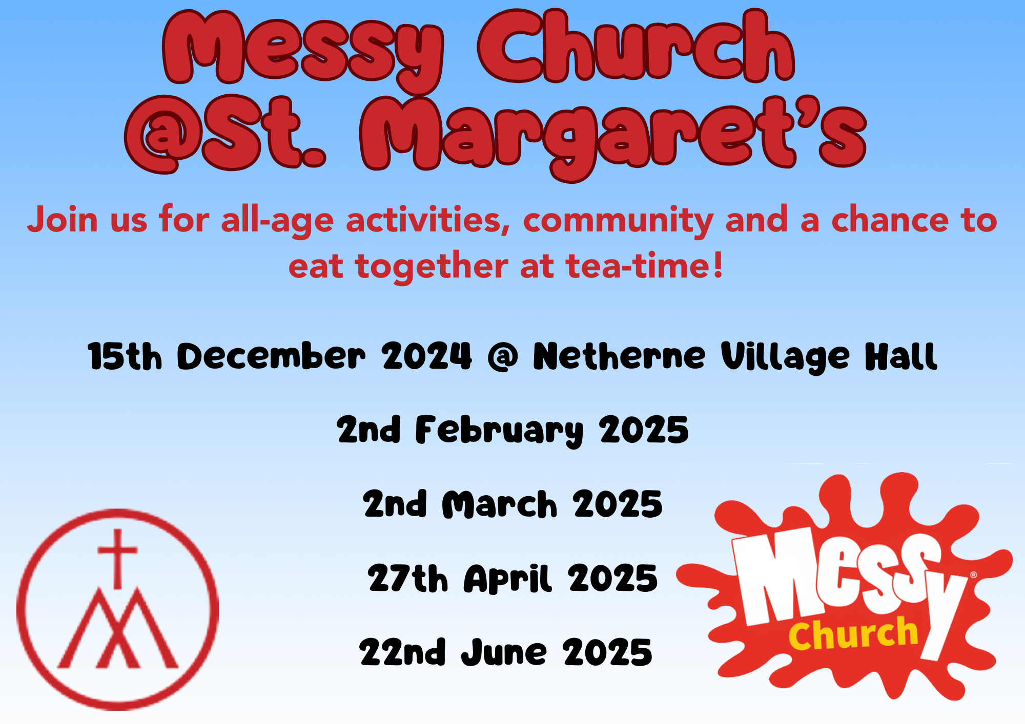 Messy Church Dates 20242025 (2